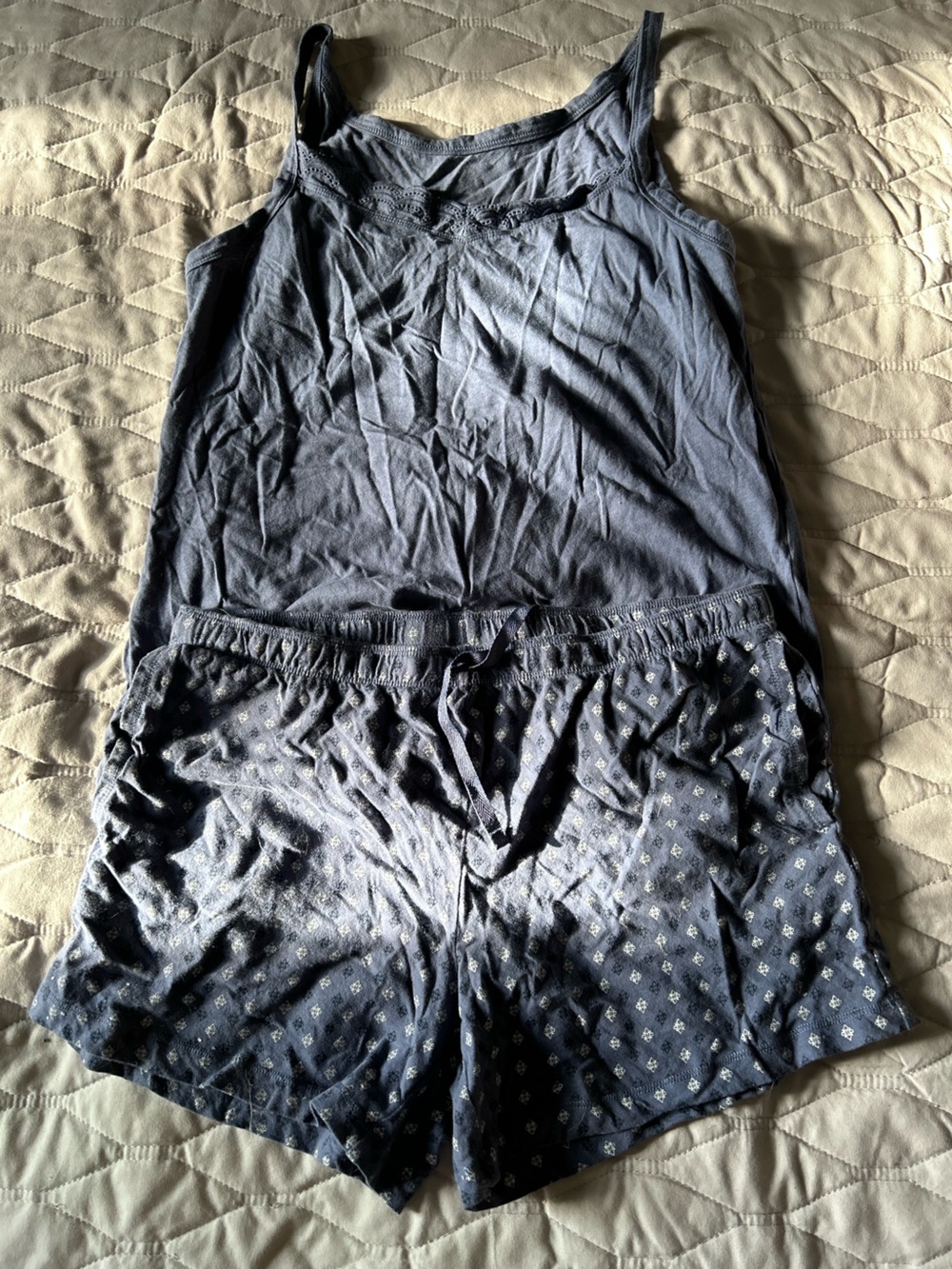 Felina Navy Blue Printed Pajama Set
